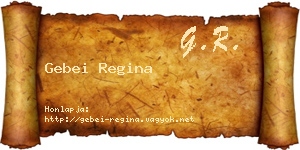Gebei Regina névjegykártya